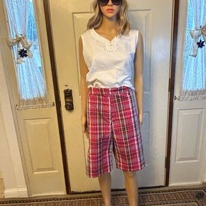 Raviya sz 18 NWOT crop pants in pink plaid